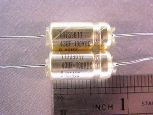 Mil Spec Sprague 43uF 100V Wet Tantalum Capacitors  